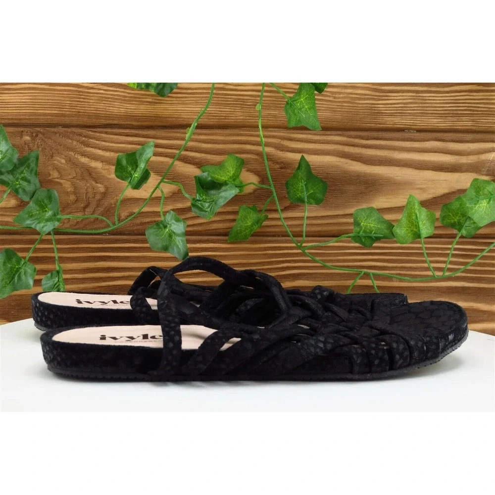 Ivylee Copenhagen Sz 38 M Black Slide Leather Women Sandals - Picture 4 of 7